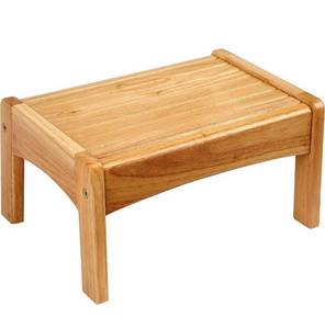 lot 3174 image: Wildkin Slatted Wooden Step Stool for Kids and Adults, Measures 14 x 9.5 x 7 Inches, Ideal for Kitchen or Bathroom Use, Skid-Proof Design Suitable for Individuals Up to 200lbs, BPA-free (Oak Finish)