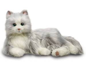 lot 3196 image: Joy for All - Silver Cat with White Mitts - Interactive Companion Pets - Realistic & Lifelike