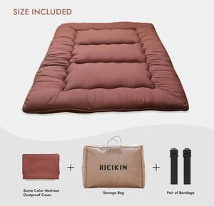 lot 3201 image: XICIKIN Japanese Floor Mattress, Japanese Futon Mattress Foldable Mattress, Roll Up Mattress Tatami Mat with Washable Cover, Easy to Store and Portable for Camping, Coffee, Twin