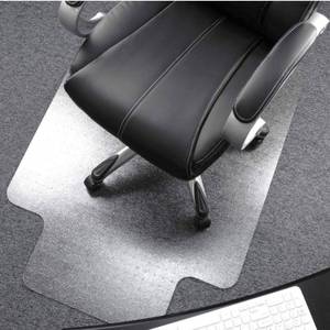 lot 3217 image: Polycarbonate Chair Mat with Lip 47 x 35 for Plush Pile Carpets, Clear