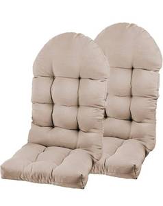 lot 3218 image: PNP HWJIAJU Adirondack Chair Cushion, Rocking Chair Cushion 44x19x4 inch, High Back Patio Chair Cushion of Upper and Lower with Ties, Sunscreen and Fade-Resistant (Beige, 2)