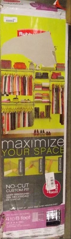lot 4005 image: Rubbermaid No-Cut Custom Fit Closet Organizer