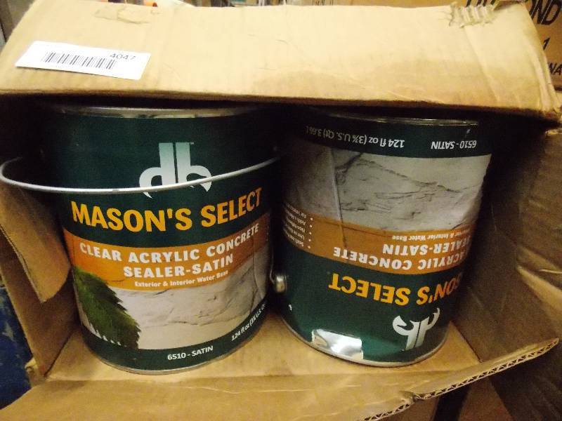 lot 4047B image: NEW MASONS SELECT  CLEAR ACRYLIC CONCRETE SEALER-SATIN