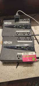 lot 10747 image: Lot of 2 Tripp Lite Battery Back-Ups