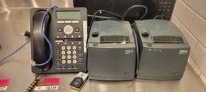 lot 10749 image: Avaya Office Telephone and (2) Ithaco Receipt Printers 280-S