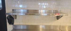 lot 10761 image: 4ft Wall-Mount Stainless Steel Shelf