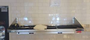 lot 10762 image: 4ft Wasserton Wall-Mount Stainless Steel Shelf W an Attached Ticket Holder