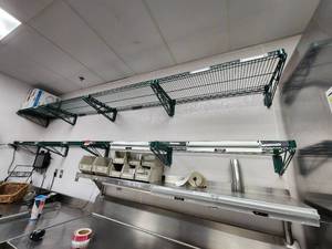 lot 10772 image: 12ft Commercial Green Epoxy Coated Wire Shelving