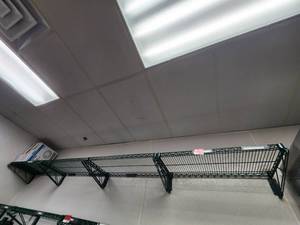 lot 10773 image: 12ft Commercial Green Epoxy Coated Wire Shelving