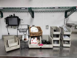 lot 10775 image: Assortment of Serving Organizers, Woven Basket, Wire Baskets and More