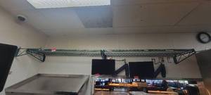 lot 10780 image: 10ft Wall-Mount Green Wire Shelving
