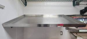 lot 10782 image: 4ft Slanted Wasserstrom Wall-Mount Stainless Steel Shelf