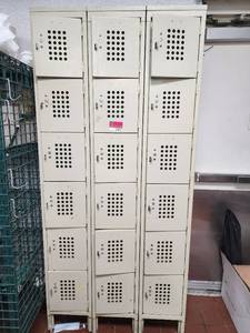 lot 10837 image: 6ft 7 x 36 18-Unit Storage locker