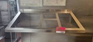 lot 10845 image: 27in Wall-Mount Stainless Steel Shelf