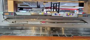 lot 10847 image: 77in Wall-Mount Stainless Steel Shelf