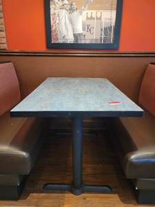lot 37259 image: Rectangular Formica Table with Metal Base
