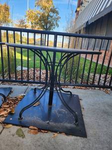 lot 37377 image: Round Black Outdoor Iron Table