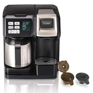 lot 15312 image: Hamilton Beach FlexBrew Trio 2-Way Coffee Maker, Compatible with K-Cup Pods or Grounds, Combo, Single Serve & Full 10c Thermal Pot, Black and Stainless