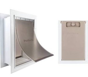 lot 15319 image: PetSafe Medium Wall Entry Pet Door with Telescoping Frame - Insulates Better than Metal Doors, Energy Efficient Cat & Dog Door for Interior & Exterior Walls, Weatherproof, DIY, Easy to Install & Clean