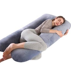 lot 15334 image: CDEN Pregnancy Pillow, U Shaped Full Body Pillow 55, Maternity Pillow Support for Back, Legs, Neck, Hips for Pregnant Women with Removable Washable Velvet Cover(Grey)
