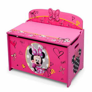 lot 15379 image: Disney Minnie Mouse Deluxe Wood Toy Box by Delta Children Greenguard Gold Certified