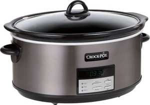 lot 20047 image: Crock-Pot - 8-Quart Slow Cooker - Black Stainless
