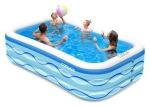 lot 20084 image: Inflatable Swimming Pool, COOYES 118 x 72 x 20 Full-Sized Blow Up Pool for Adults, Kids, Family, 312 Gallons Inflatable Pool, 0.4mm BPA Free PVC Wall, Outdoor Indoor Summer Water Party for Age 3