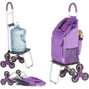lot 15389 image: dbest products Stair Climber Bigger Trolley Dolly Purple Shopping Grocery Foldable Cart