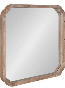 lot 15432 image: Kate and Laurel Marston Rustic Square Wall Mirror, 24 x 24, Natural Wood, Decorative Farmhouse-Inspired Wood Wall