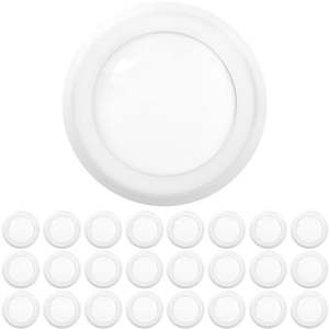 lot 15443 image: Sunco Lighting 24 Pack 56 Inch Disk Flush Mount Recessed Retrofit Kit LED Ceiling Light Fixture 15 Watt (100W EQ) 4000K Kelvin Cool White 1050LM Dimmable Easy Junction BoxCan Install, Damp Area