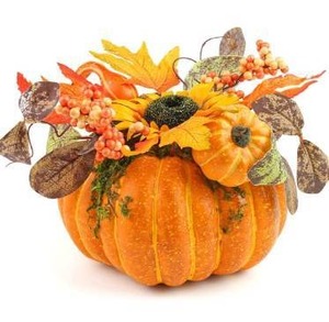 lot 15452 image: DomeStar Artificial Pumpkin, 8.5 Inch Fake Pumpkin Artificial Vegetable Faux Pumpkin Large Outdoor Pumpkin for Halloween Thanksgiving Day