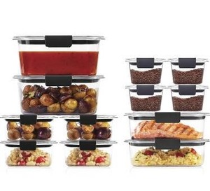 lot 15454 image: Rubbermaid Brilliance Storage Plastic Lids  BPA Free, Leak Proof Food Container, Clear, 24-Piece