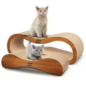 lot 15464 image: ScratchMe 2 in 1 Cat Scratcher Cardboard Lounge Bed Scratching Post with Catnip 1-Pack
