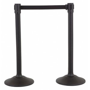 lot 15465 image: Us Weight Barrier Post with Belt HDPE Black PR U2000