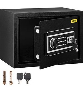 lot 15480 image: VEVOR Safe Box, 0.8 CU.FT Fingerprint Safe Box for Money w 2 Keys & Digital Keypad, Q235 Steel Safe Box for Storing Cash, Jewelry, Pistols, Documents, Watches in Home & Office & Hotel