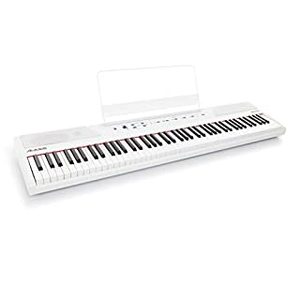 lot 15489 image: Alesis Recital 88 Key Digital Piano Keyboard with Semi Weighted Keys, 2x20W Speakers, 5 Voices, Split, Layer and Lesson Mode, FX and Piano Lessons (B07GZNBLD2)