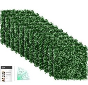 lot 15515 image: flybold Grass Wall Panel 20 x 20 Pack of 12 Boxwood Hedge Wall Panels Grass Backdrop Greenery Wall with UV Protection for Artificial Green Wall Decor Privacy Fence Backyard Screen Outdoor Wedding