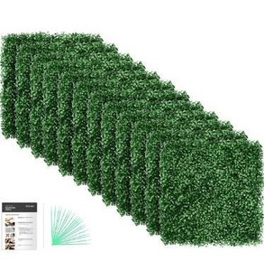 lot 15516 image: flybold Grass Wall Panel 20 x 20 Pack of 12 Boxwood Hedge Wall Panels Grass Backdrop Greenery Wall with UV Protection for Artificial Green Wall Decor Privacy Fence Backyard Screen Outdoor Wedding