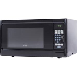 lot 15522 image: Commercial Chef CHCM11100B 1.1 Cubic Feet Microwave Oven 1000 Watt Stainless Steel Front with Black Cabinet