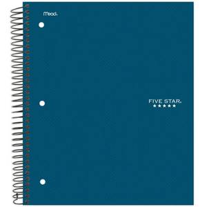 lot 15528 image: Five Star 170 sheet College Ruled 1 Subject Spiral Notebook Teal 2 Note books