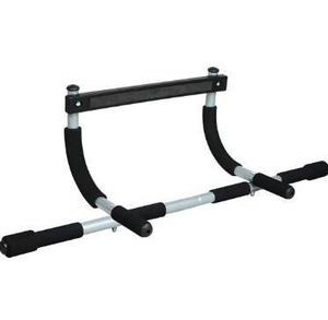 lot 15535 image: Iron Gym Pull-Up Bar - Total Upper Body Workout Bar for Doorway, Adjustable Width Locking, No Screws Portable Door Frame Horizontal Chin-up Bar, Fitness Exercise