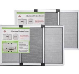 lot 15550 image: FLYZZZ Adjustable Sliding Window Screen (19.68 H x 28-52 W, White) 2 Packs Expandable Window Screen Large Removable Window Screen for Home