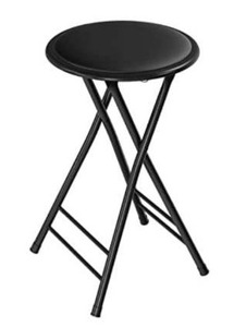 lot 15552 image: 24-Inch Counter Height Bar Stool Backless Folding Chair with 300lb Capacity for Kitchen, Recreation Room, or Game Room by Trademark Home (Black) Set of 1