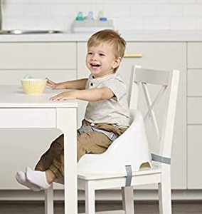 lot 20115 image: Regalo Baby Basics Booster Seat, White, Three-Point Safety Harness, Easily Wipeable, Sturdy & Durable Plastic (B0B1N6SNS7)
