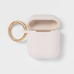 lot 20147 image: heyday Apple AirPods Gen 12 Silicone Case with Clip - Stone White
