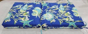 lot 20154 image: tropical patterned seat cushion