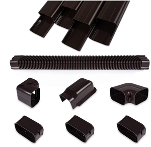 lot 15447 image: MOOITEK 4 16.5Ft PVC Decorative Line Set Cover Kit for Ductless Mini Split Air Conditioners Heat Pump System and Central AC