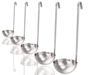 lot 20130 image: 4pc Stainless steel ladle set