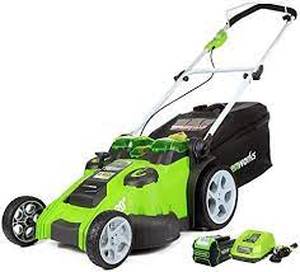 lot 5875 image: Greenworks 40-Volt Twin Force Dual Blade Lawn Mower