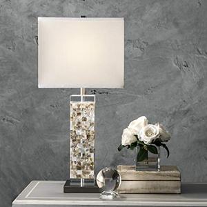 lot 15552 image: nuLOOM Houston 29 Crystal & Iron Mosaic Table Lamp